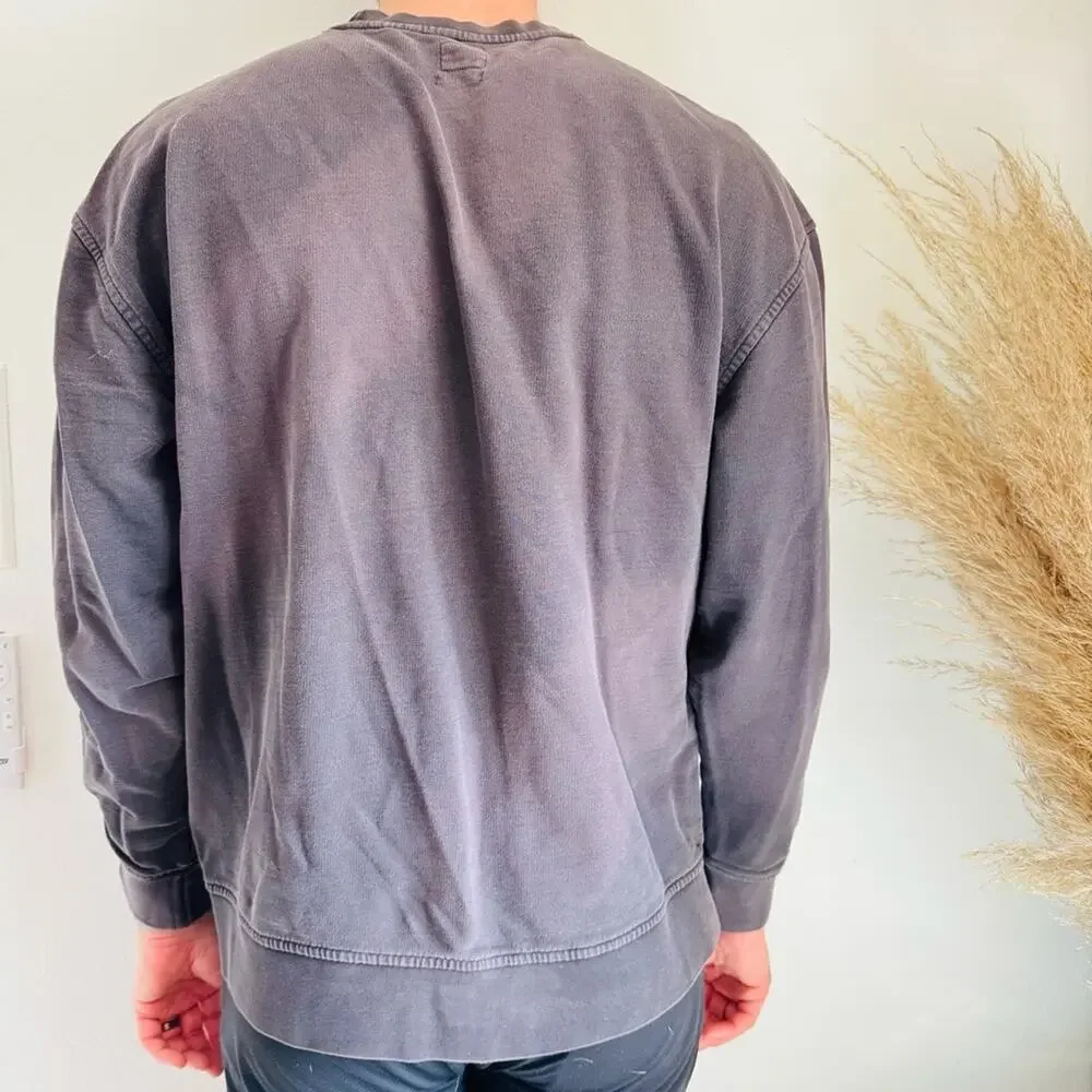 MENS LEVIS Washed Black Relaxed Fit Sun-Faded Crewneck Sweatshirt $90 Sweater L